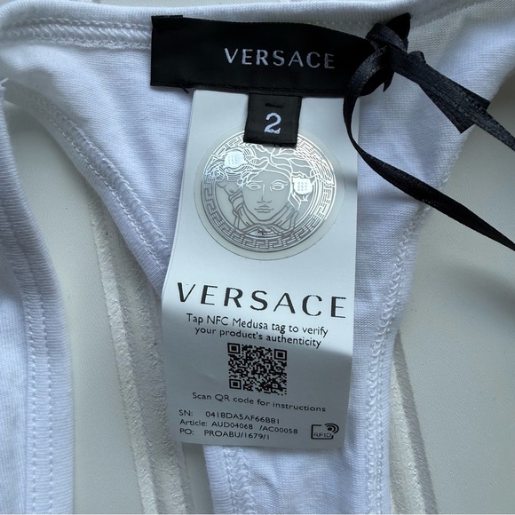 Versace White Sports Bra with Logo Band - Picture 4 of 7